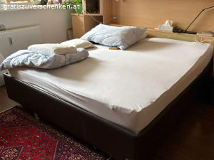 Bett in 1220 abzugeben. Bett 180x200, ohne Kopfteil, mit Stauraum aber ohne Matratzen abzugeben.