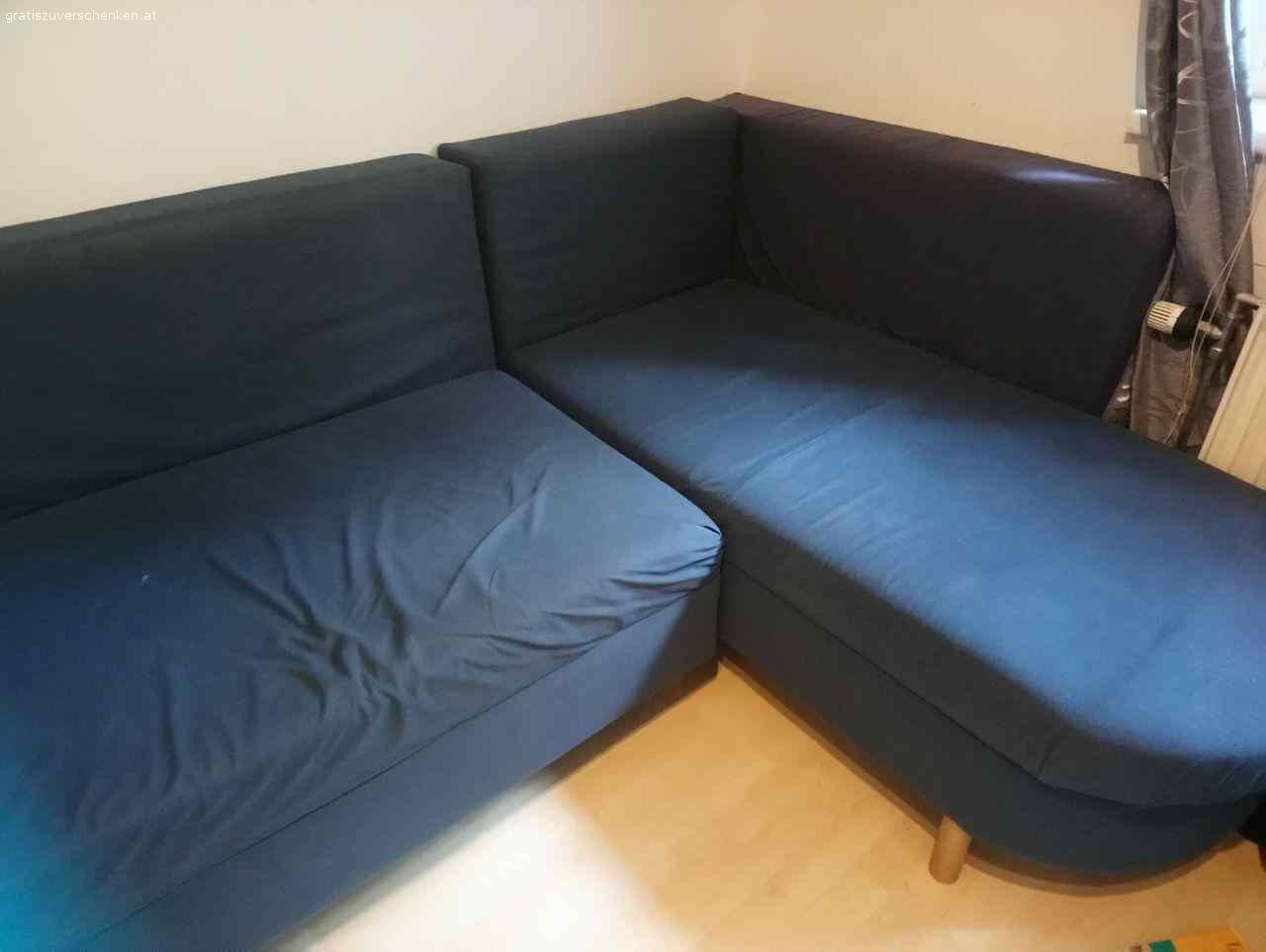 blaue Couch Möbel Gratis zu verschenken