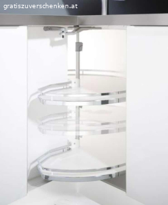 Schwenkbeschlag Halbkreis Küche. Voll funktionsfähiger Schwenkbeschlag für einen Küchenschrank inkl Anti-Rutsch Matten für 60er Türbreite, Marke: Kesseböhmer
2 Ebenen
Sehr robust, Rahmen aus Edelstahl, Neupreis 250,—
(wir haben auf einen LeMans Auszug umgestellt, geben wir diesen Schwenkbeschlag ab)