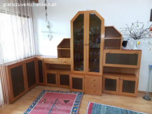 Wohnzimmer komplett. Tischlerarbeit;Kirsch /Mooreiche funiert,Selbstabholung